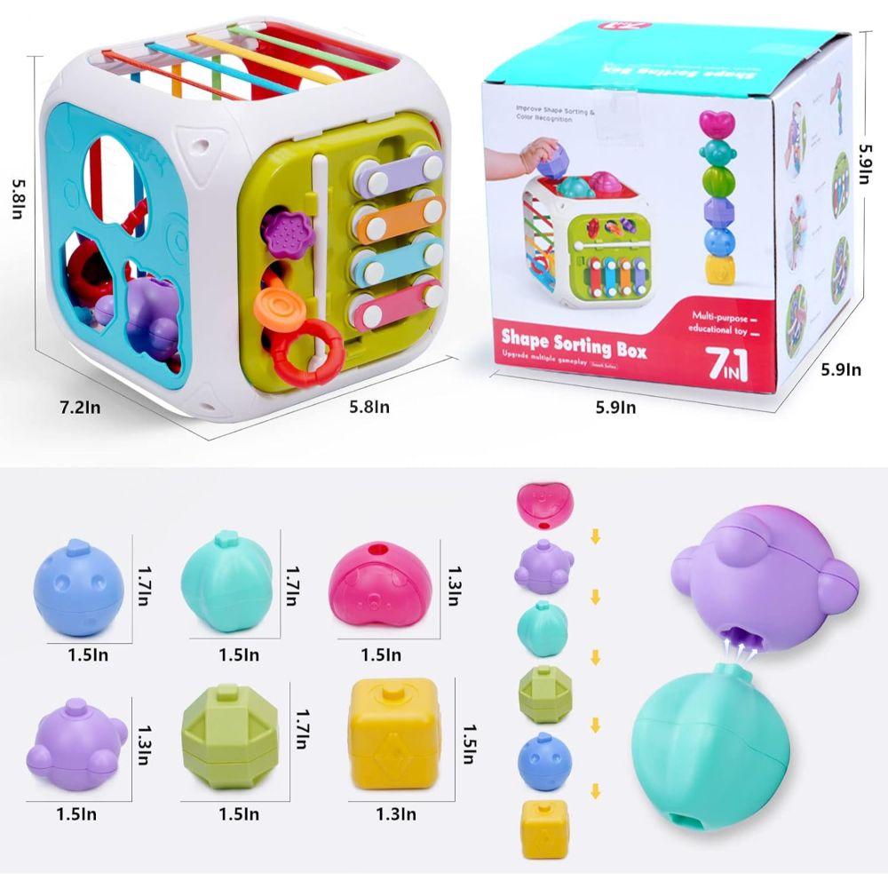 Cubo de Actividades Para Bebés Juguete de Enseñanza 7 en 1-7