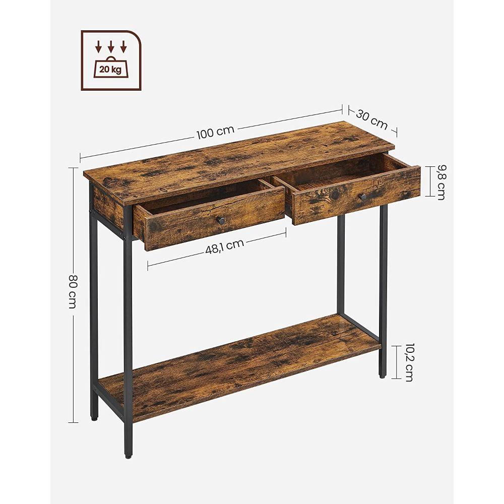 Mueble Recibidor Arrimo 2 Cajonera Bristol Estilo Industrial-2