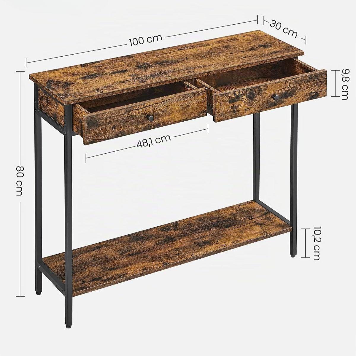 Mueble Recibidor Arrimo 2 Cajonera Bristol Estilo Industrial-4
