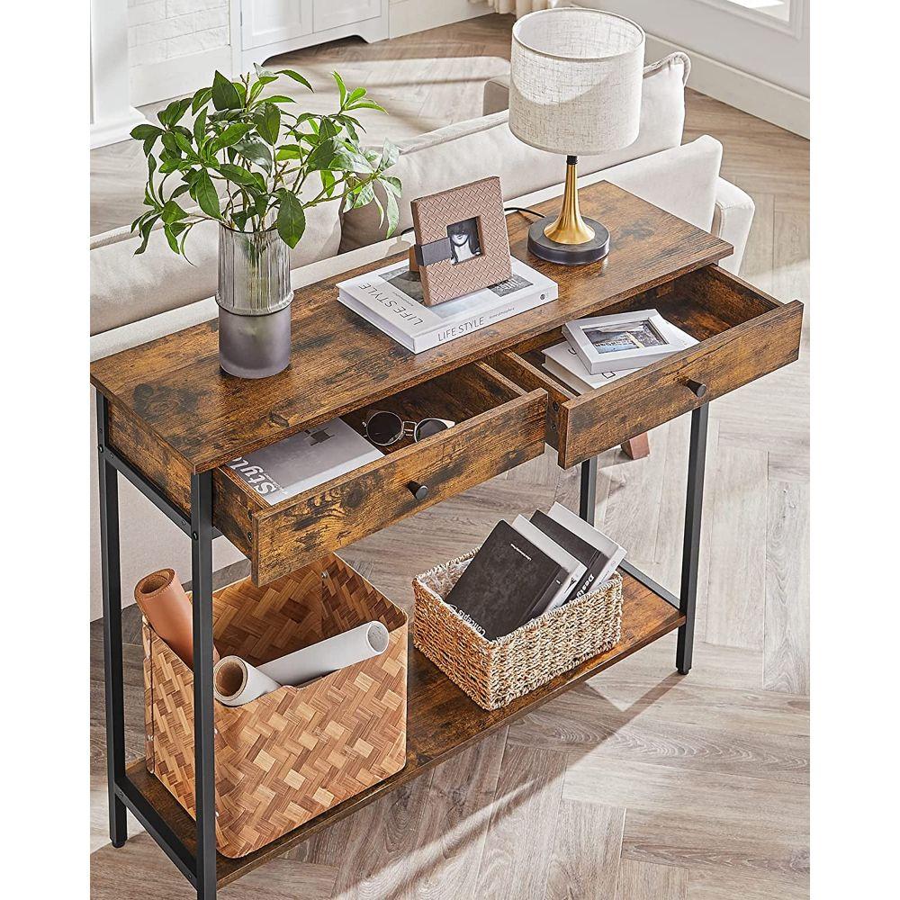 Mueble Recibidor Arrimo 2 Cajonera Bristol Estilo Industrial-5