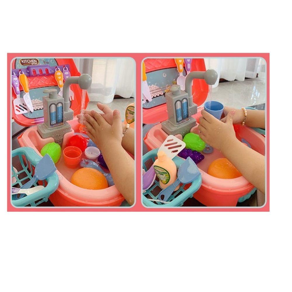 Maleta de juegos 4en1 Set Cocina con Lavaplatos Azul-4