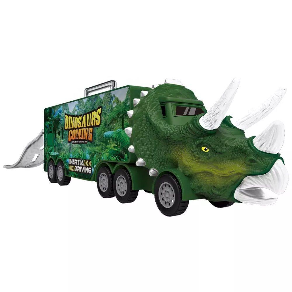 Camion Transportador Autitos de Dinosaurios Luces y Sonidos-2
