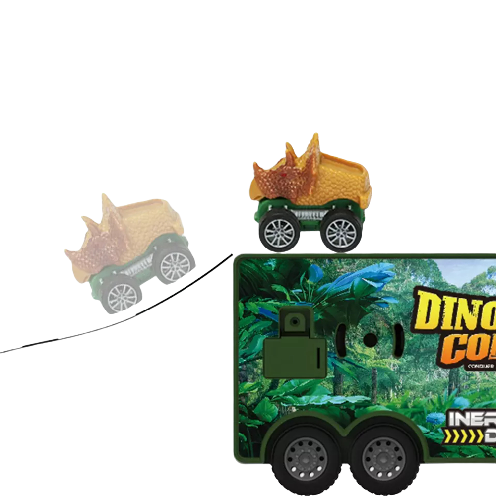 Camion Transportador Autitos de Dinosaurios Luces y Sonidos-3