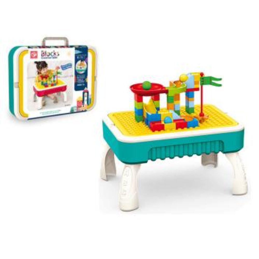 Mesa Aprendizaje 2 en 1 Bloques Construcción y Pizarra 58pcs-3
