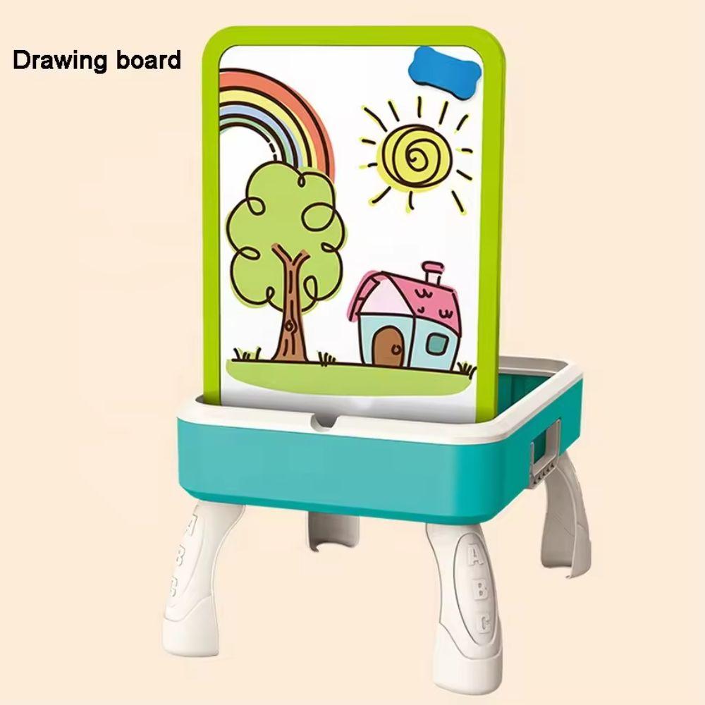 Mesa Aprendizaje 2 en 1 Bloques Construcción y Pizarra 58pcs-4