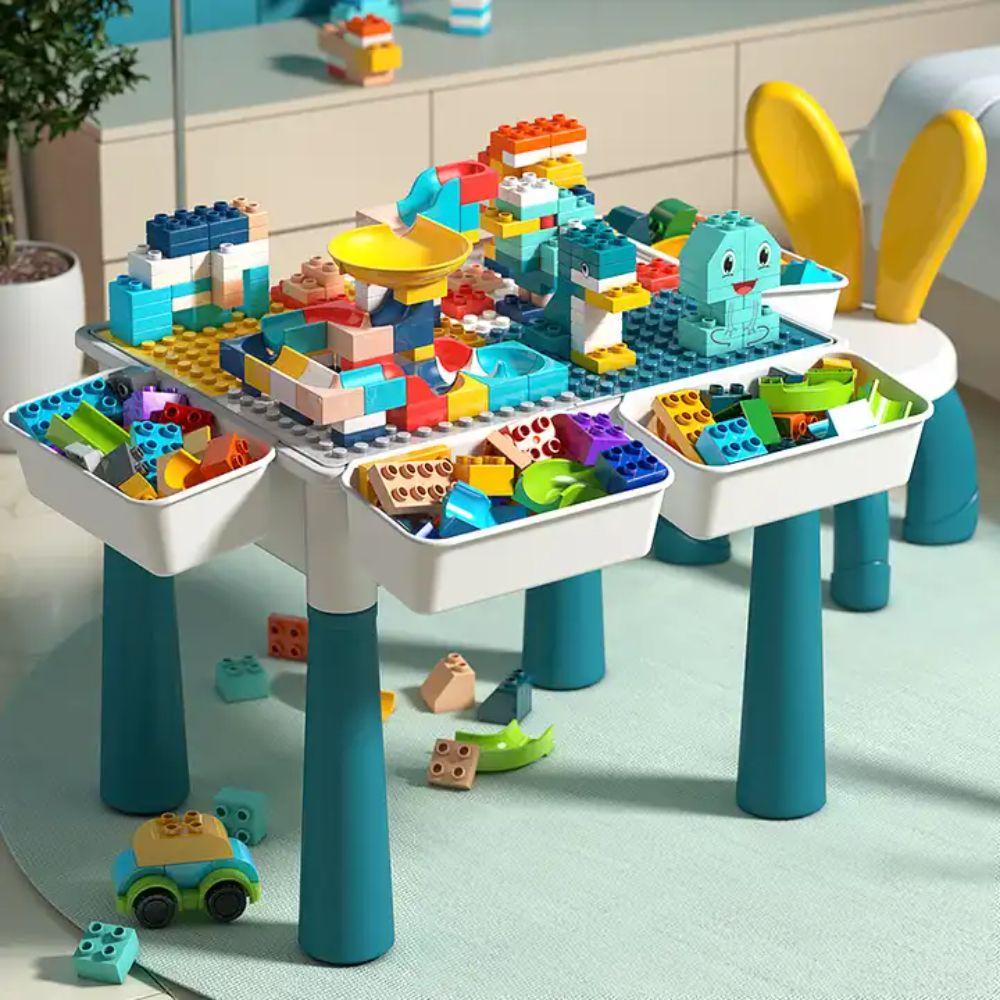 Mesa de Juegos Didáctica Construcción Bloques y Silla 60 Pcs-4