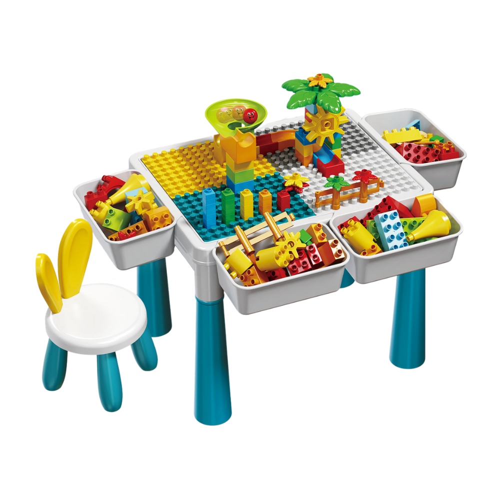 Mesa de Juegos Didáctica Construcción Bloques y Silla 60 Pcs-7
