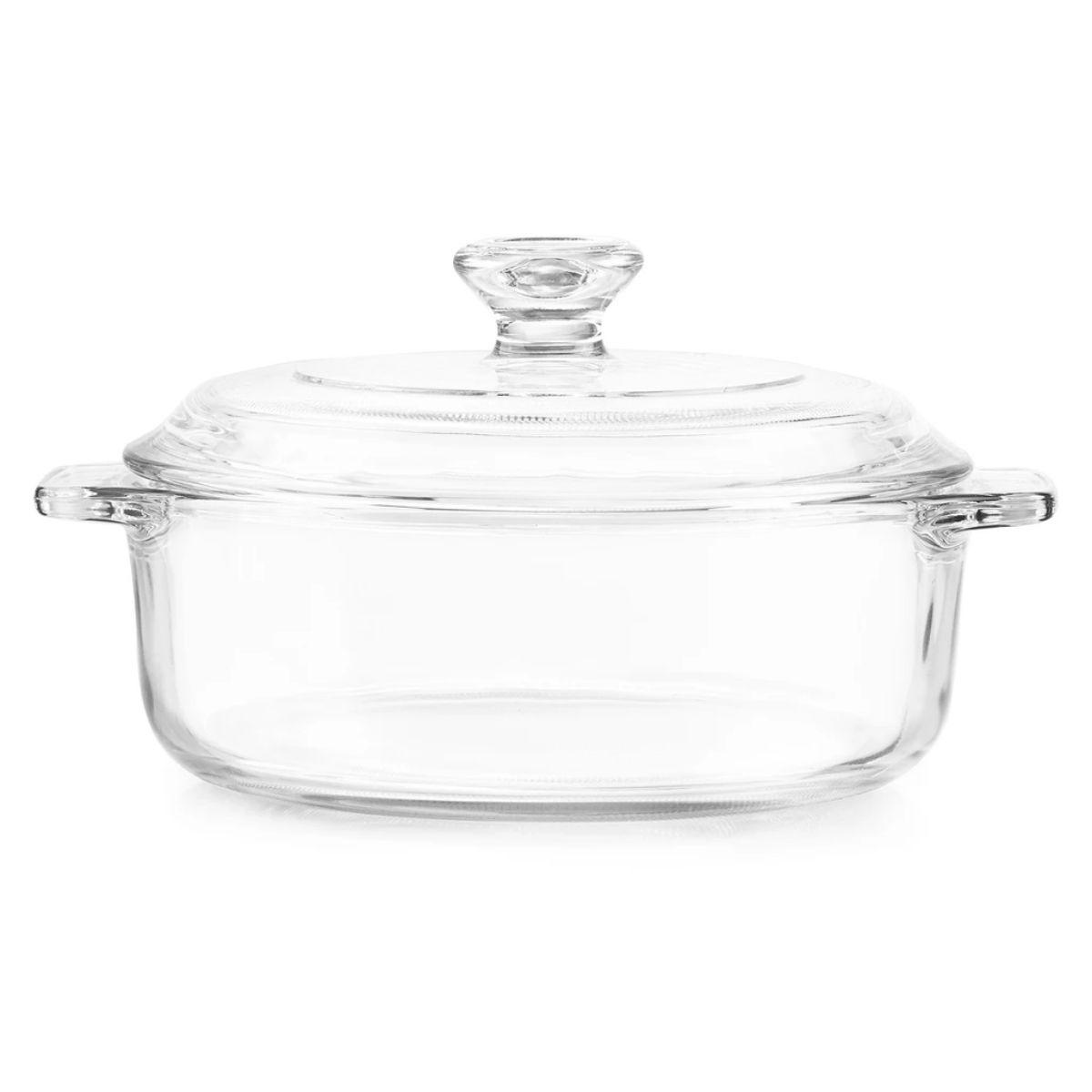 Fuente de Vidrio Para Horno tipo Cacerola 3lts con Tapa-7