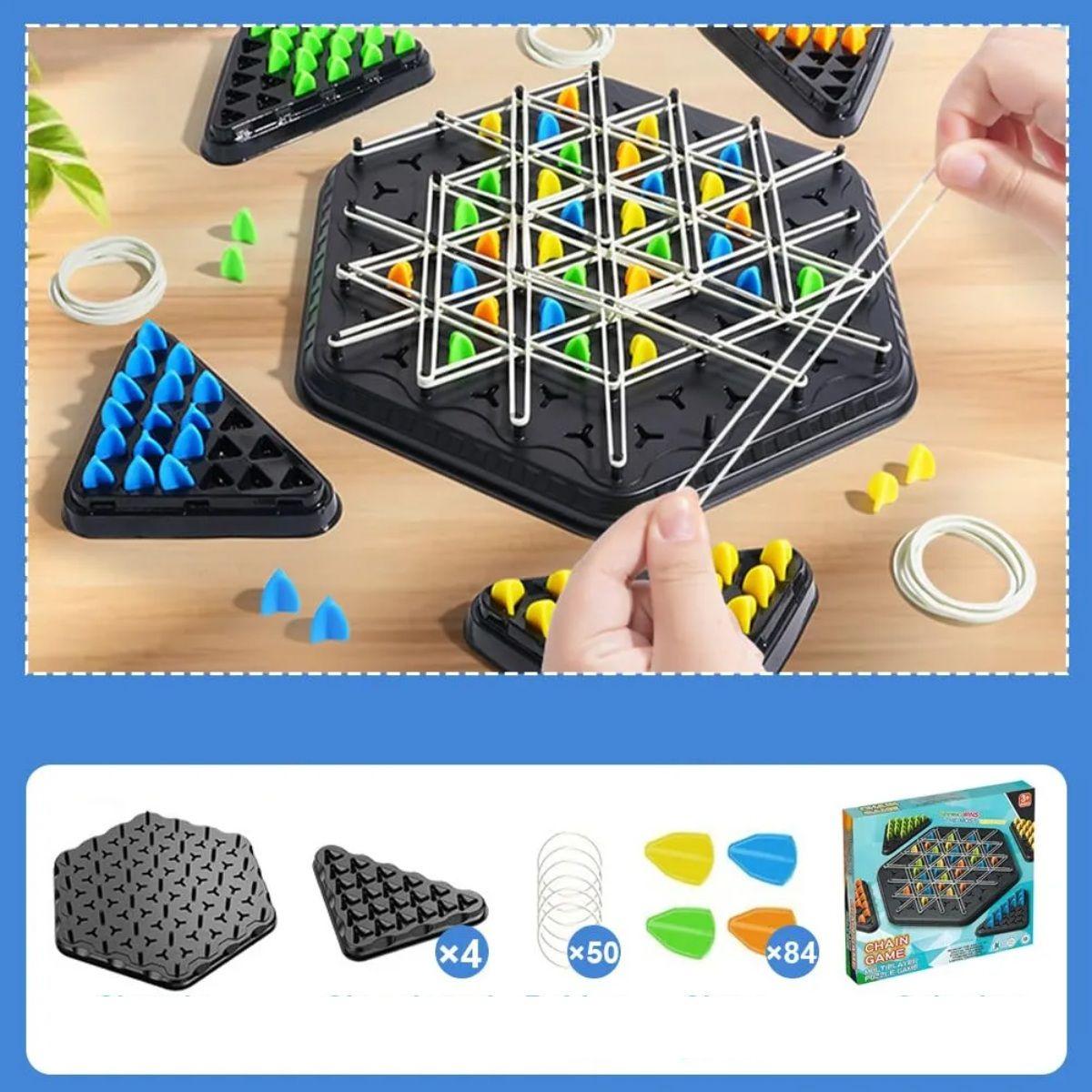 Juego de Mesa Chain Game Ajedrez Triángulo Juguete Didáctico-2