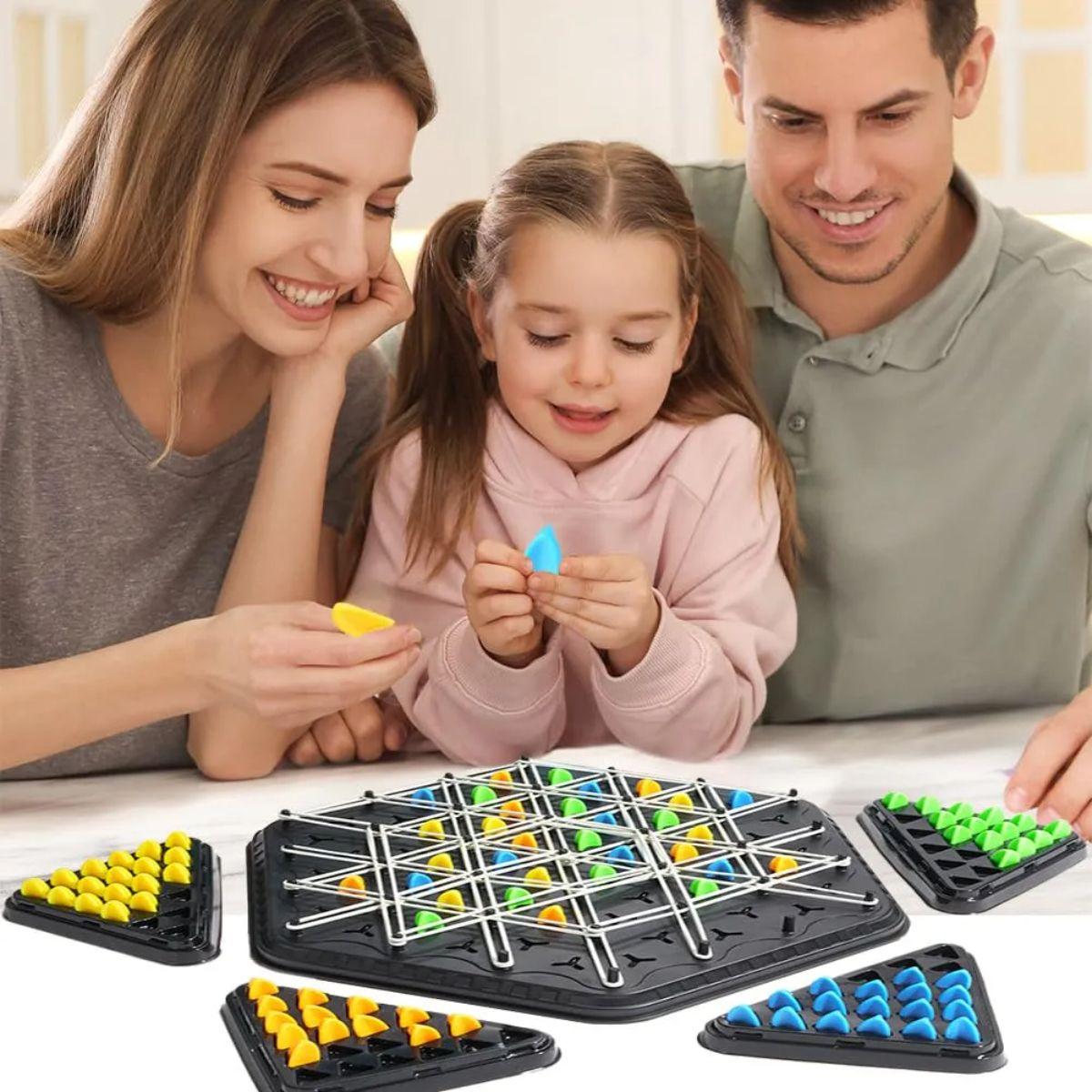 Juego de Mesa Chain Game Ajedrez Triángulo Juguete Didáctico-4