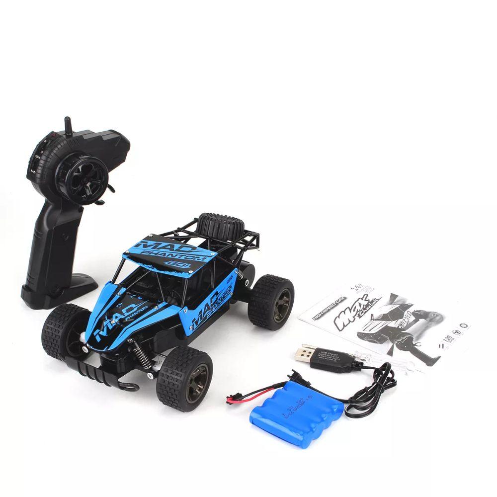 Auto Control Remoto 2.4G Escala 1:18 Azul-4