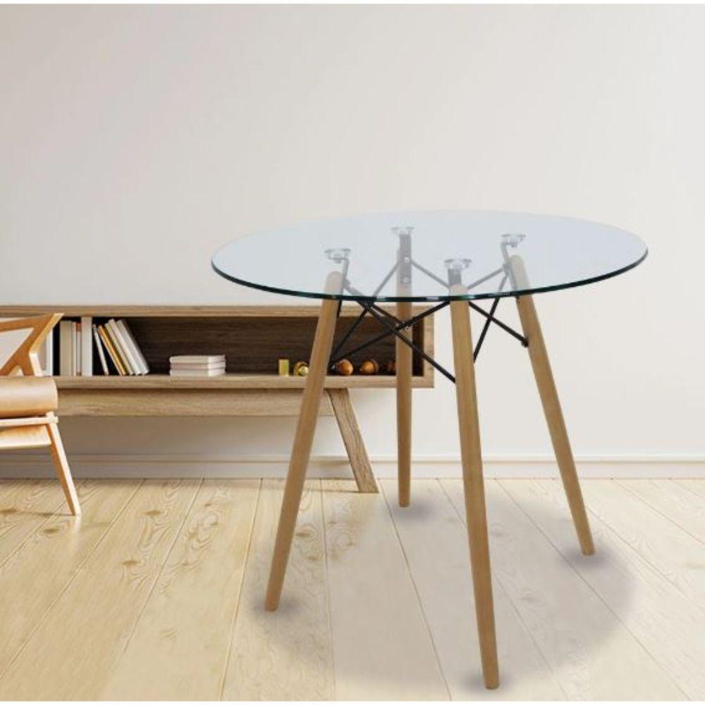 Mesa Eames Redonda 80 cm Vidrio Spacezat-4