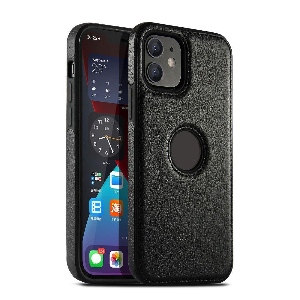 Carcasa Cuero Pu Negro + Lámina Compatible c/ iPhone 11-0