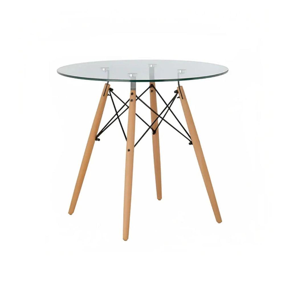 Mesa Eames 80cm Redonda de Vidrio-0