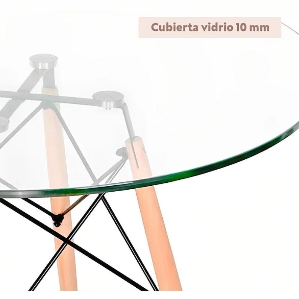 Mesa Eames 80cm Redonda de Vidrio-3