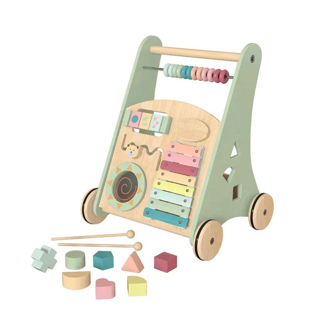 Correpasillo Andador Madera con Centro de Actividades Verde-0