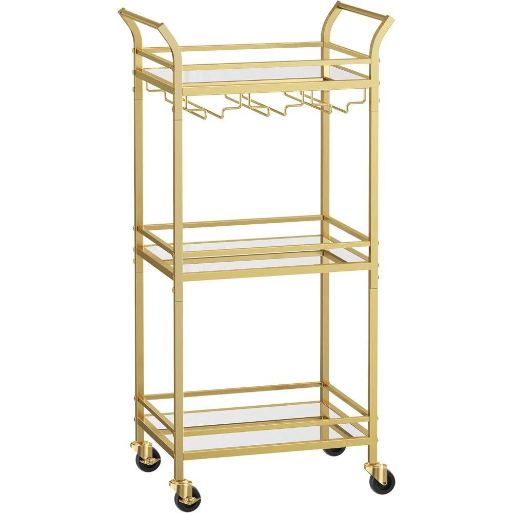 Carro Auxiliar Organizador Bar Cocina 3 Niveles Dorado Reika-0