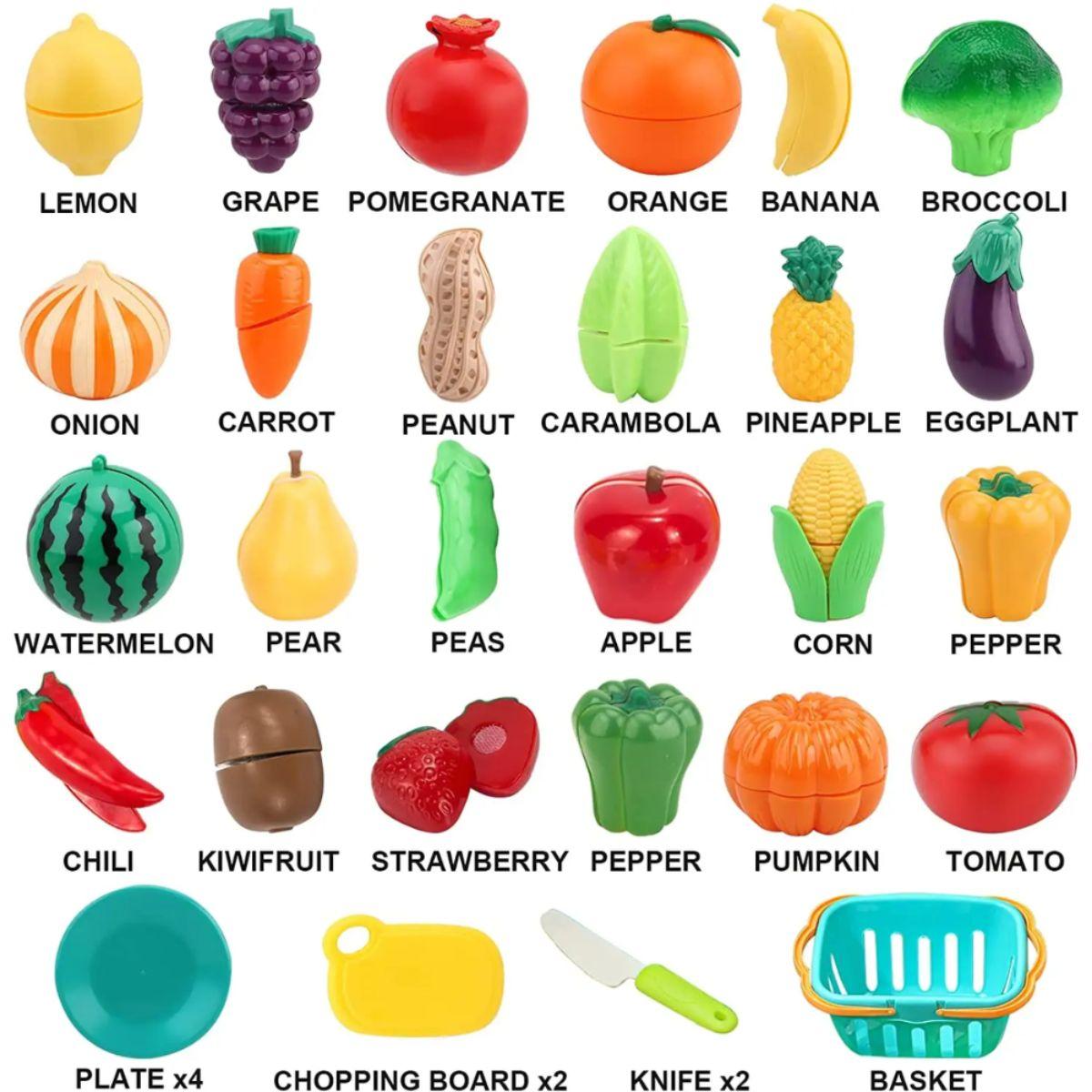 Set de Frutas y Verduras con Canasto 86 piezas-2