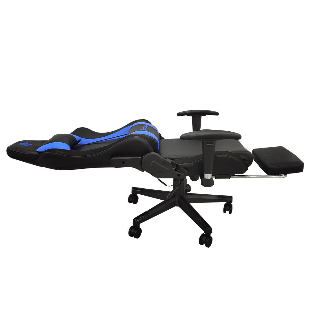 Silla Gamer Pro RGB Reclinable 180 ReposaPies Azul Spacezat-5