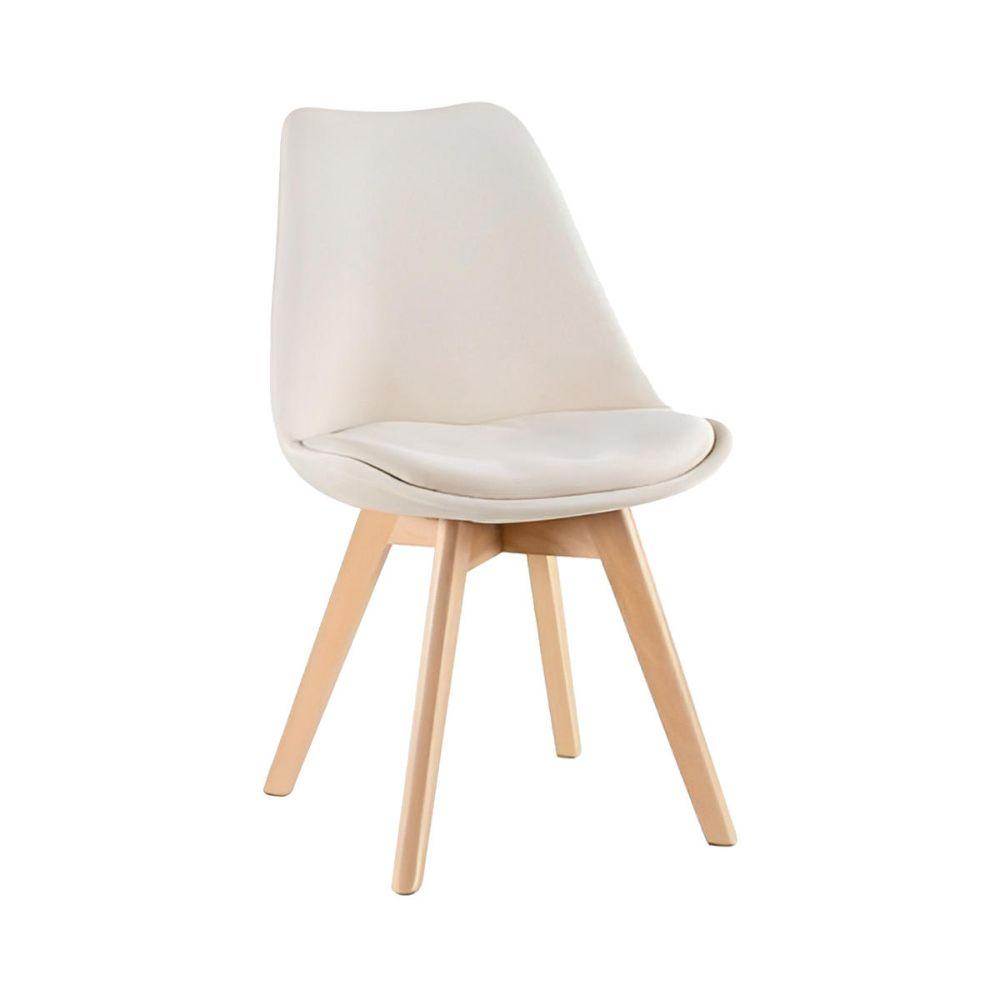 Silla Tulip Acolchada Terciopelo Velvet Beige-0