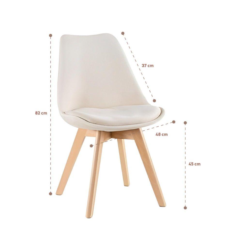 Silla Tulip Acolchada Terciopelo Velvet Beige-1