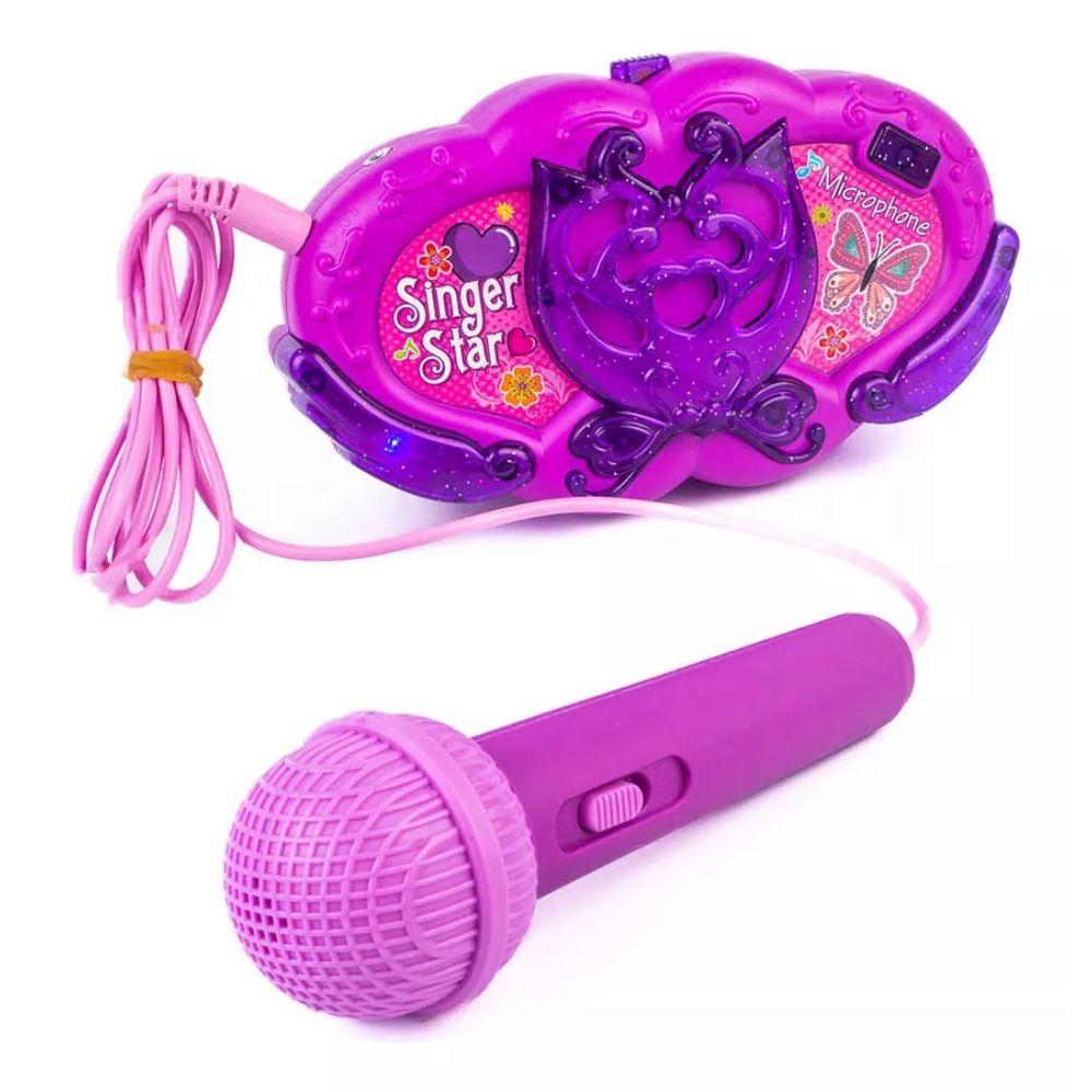Central Musical con Microfono Karaoke Rosado-0