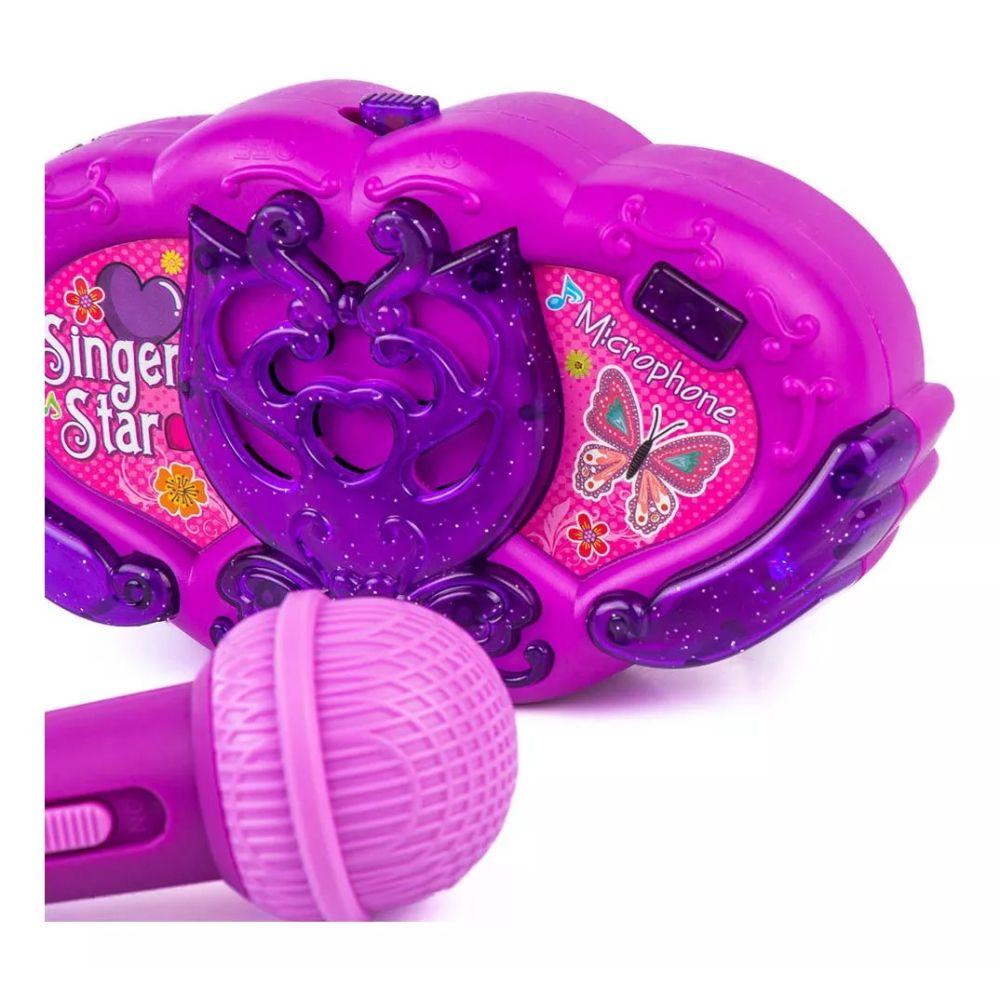 Central Musical con Microfono Karaoke Rosado-2