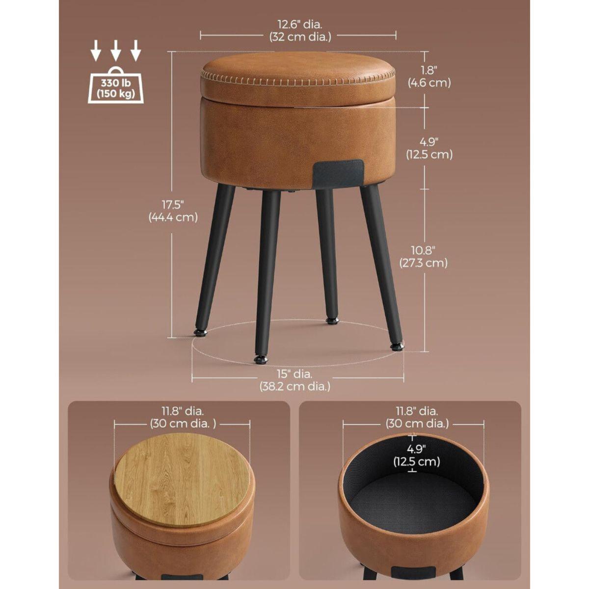 Silla Taburete Ecocuero Cafe Almacenamiento Tune-2