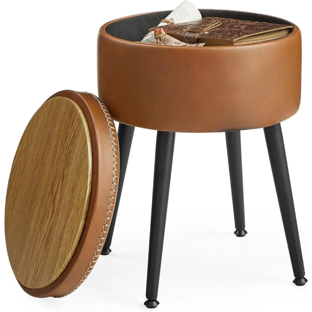 Silla Taburete Ecocuero Cafe Almacenamiento Tune-1