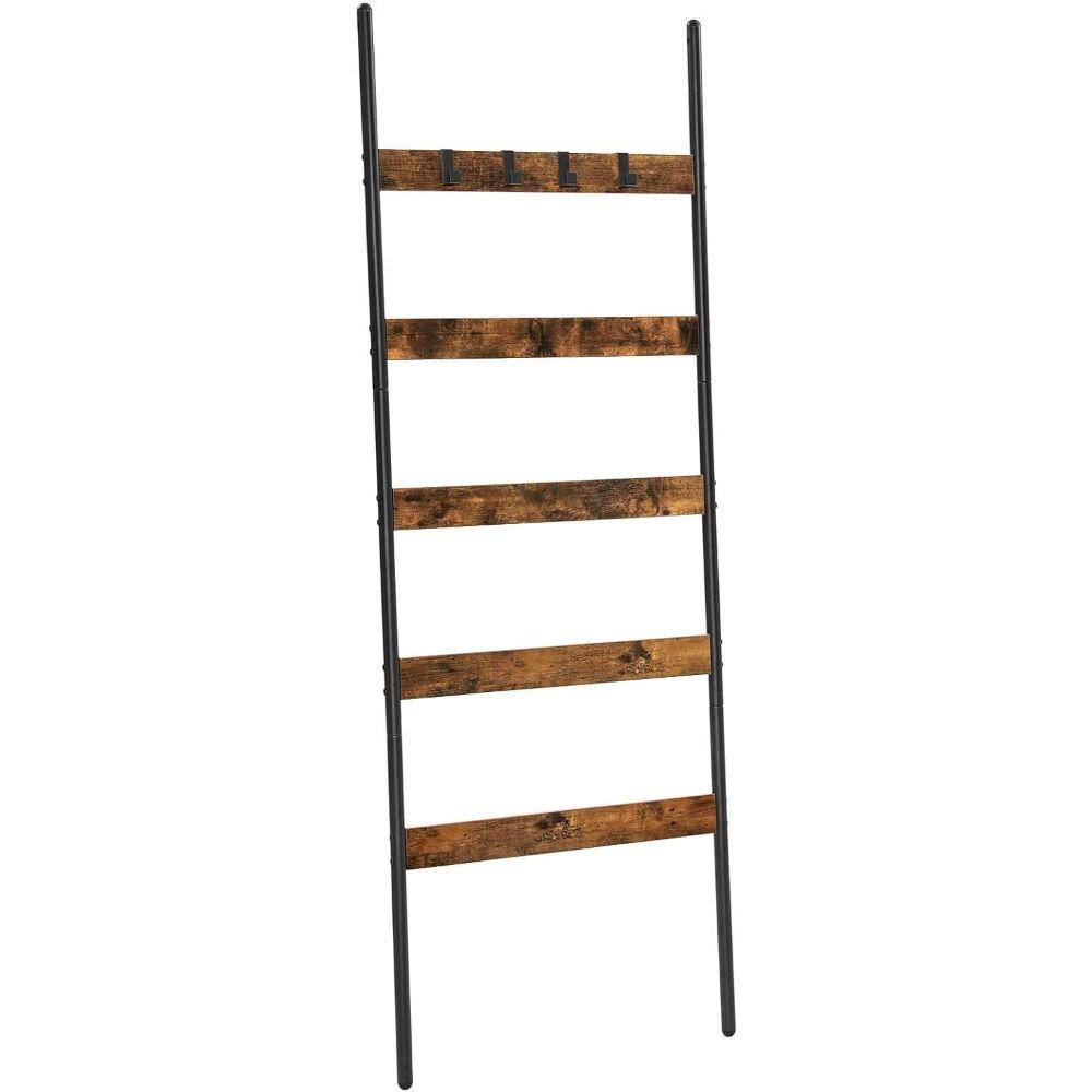 Perchero Escalera 5 Niveles Madera y Fierro Negro Meldal-4