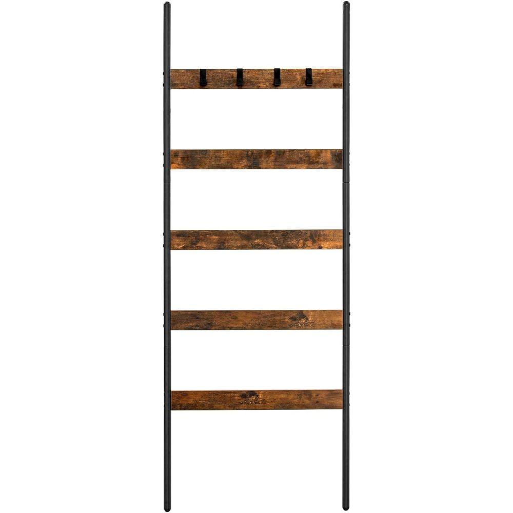 Perchero Escalera 5 Niveles Madera y Fierro Negro Meldal-0