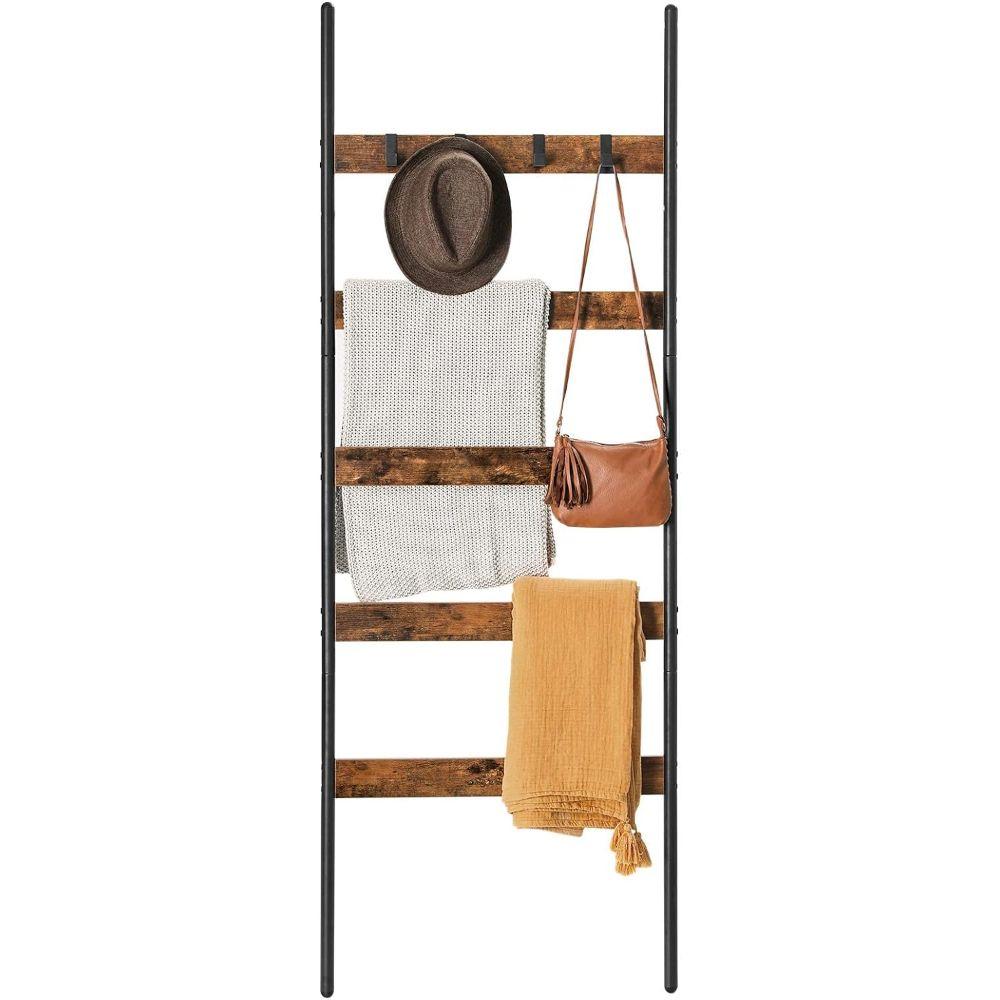 Perchero Escalera 5 Niveles Madera y Fierro Negro Meldal-6