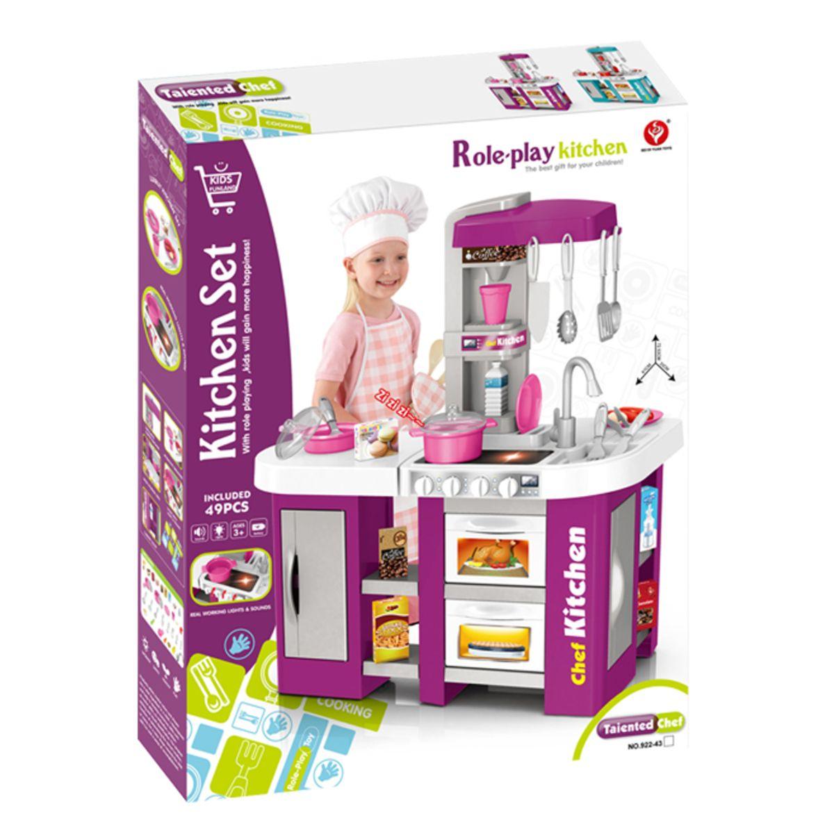 Cocina de Juguete Didáctica Morada Grande-1