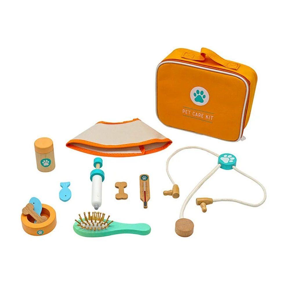 Maleta Veterinario 12 pzas Juguete Madera Didáctico-0