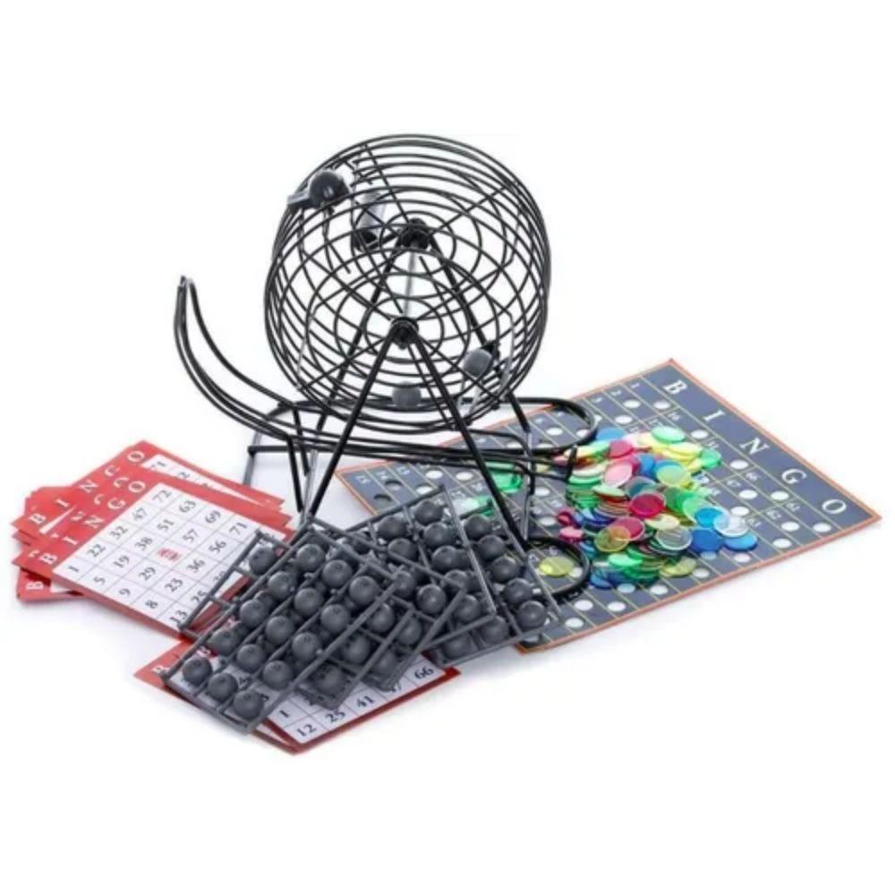 Set Completo Bingo Clásico de Lujo Tómbola Metálica-1