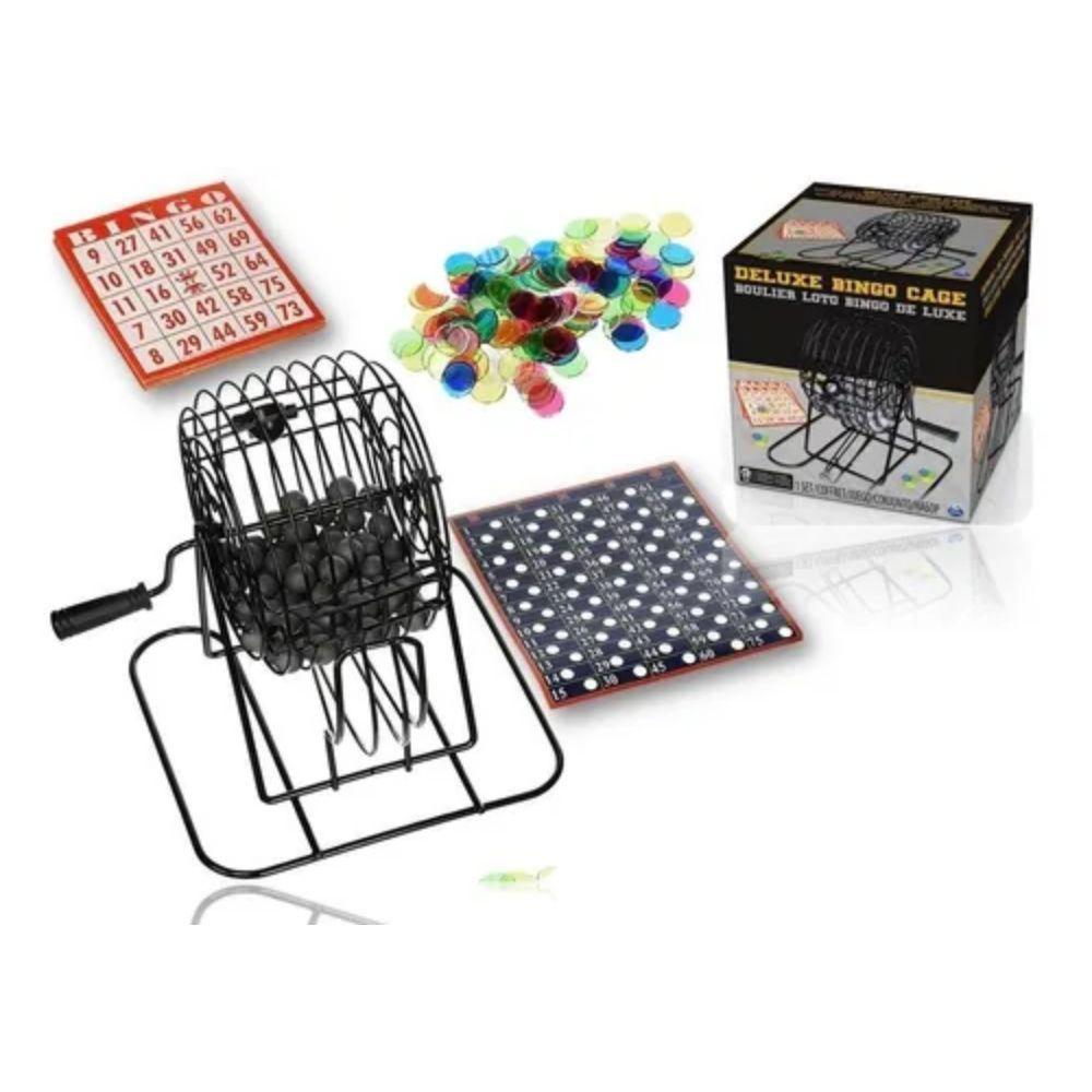 Set Completo Bingo Clásico de Lujo Tómbola Metálica-2
