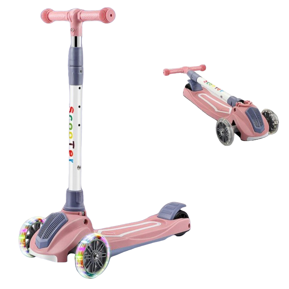 Monopatín Scooter Infantil Bicolor Rosado y Morado Spacezat-1
