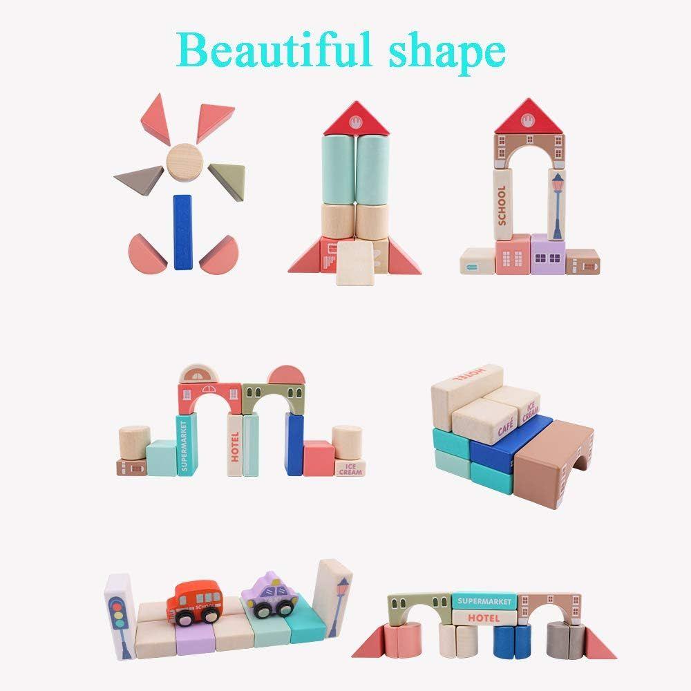 Kit de 115 Bloques de Construcción Madera Juguete Didáctico-4