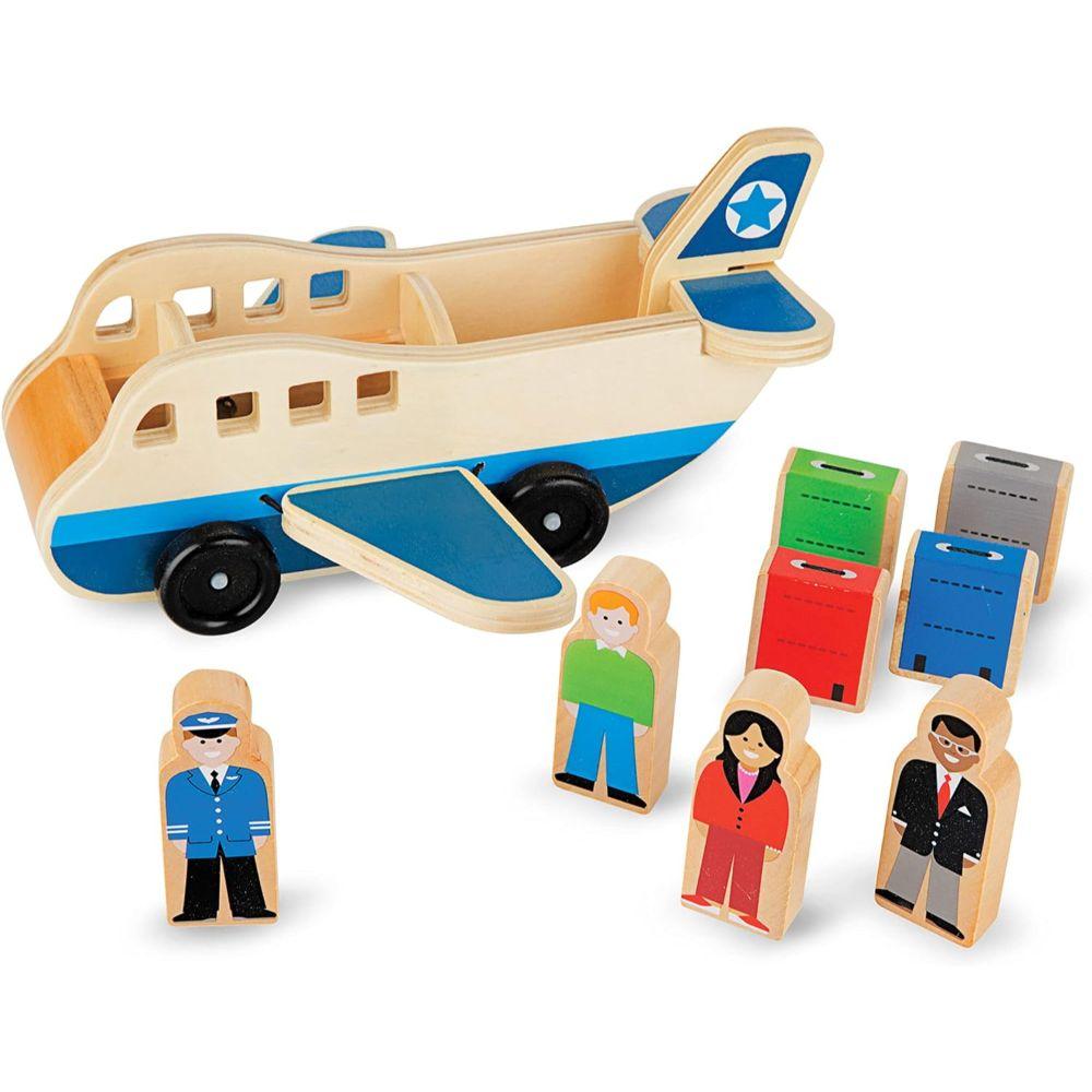 Juguete Avion de Madera Didáctico con Pasajeros y Equipaje-0