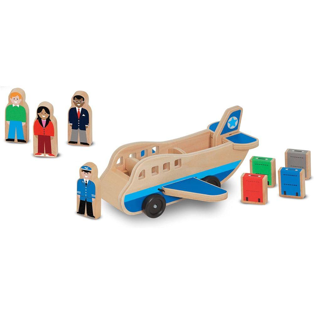 Juguete Avion de Madera Didáctico con Pasajeros y Equipaje-1