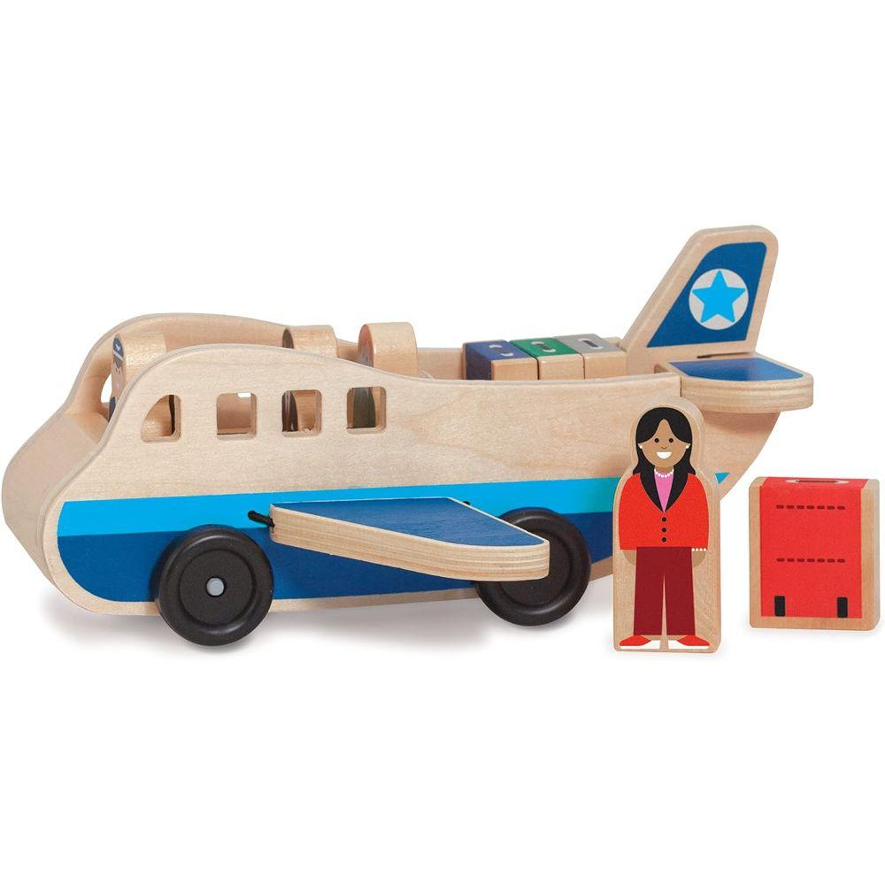 Juguete Avion de Madera Didáctico con Pasajeros y Equipaje-2