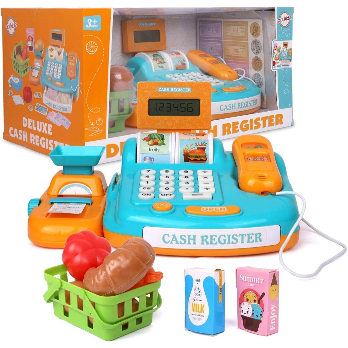 Caja Registradora con Canasto Supermercado Luces y Sonidos-6
