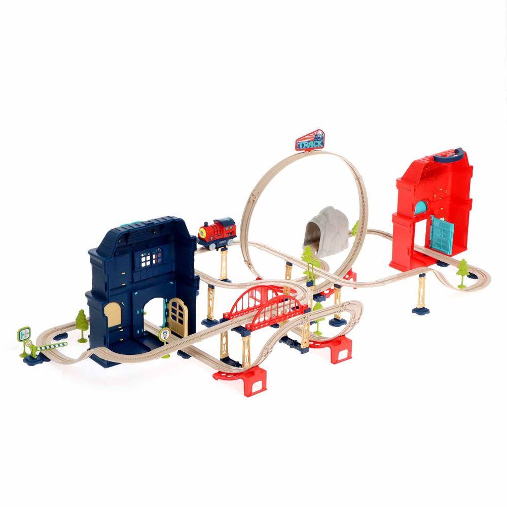 Maletin con Pista de Auto de Trenes Armable 83 piezas-3