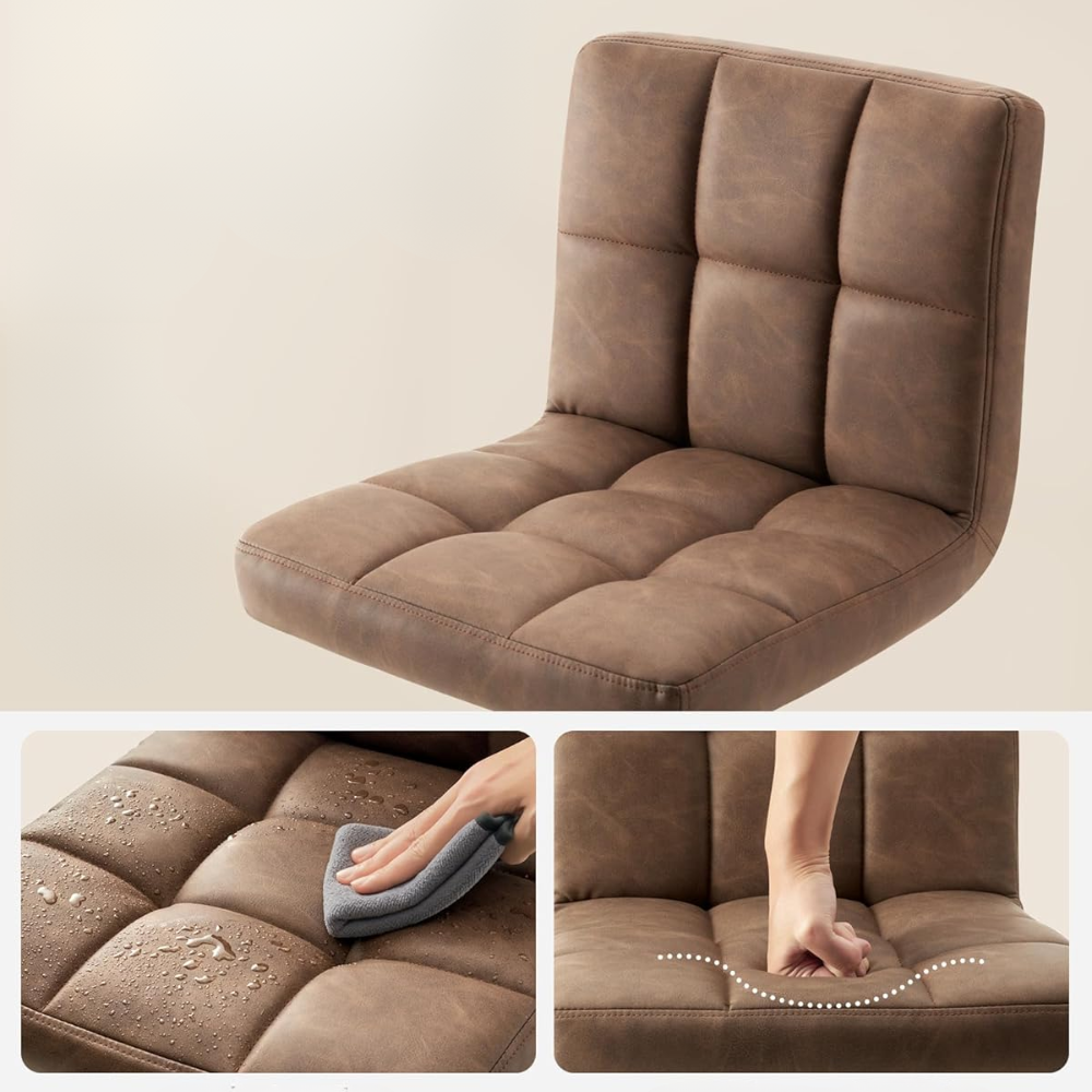 Set 2 Taburetes Eco Cuero Café Skien-3