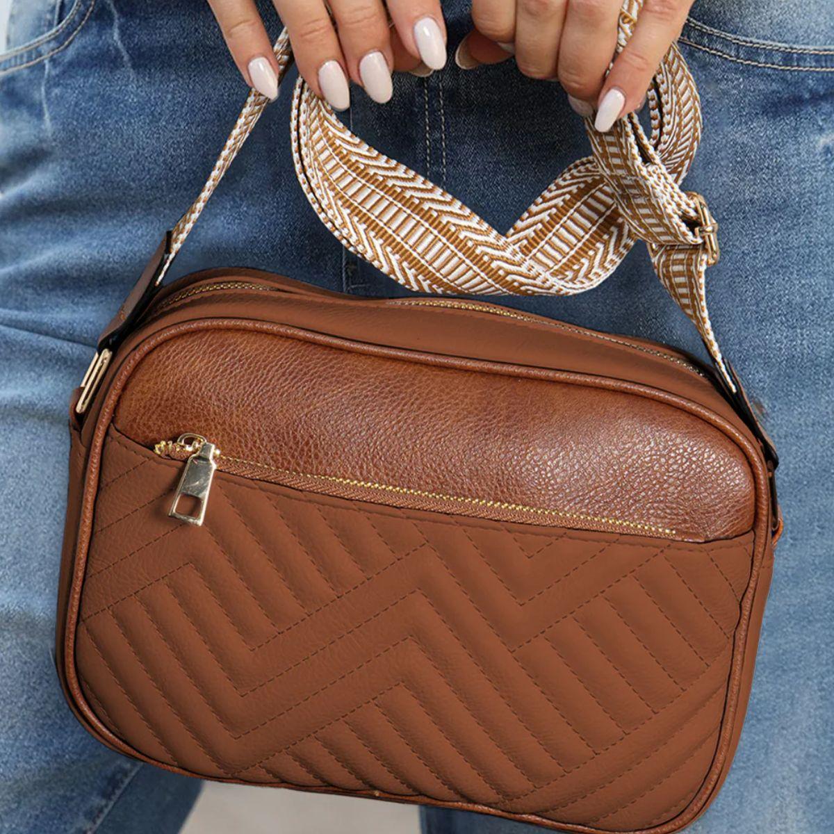 Bandolera Crossbody Boho Eco Cuero Allora Caramel-2