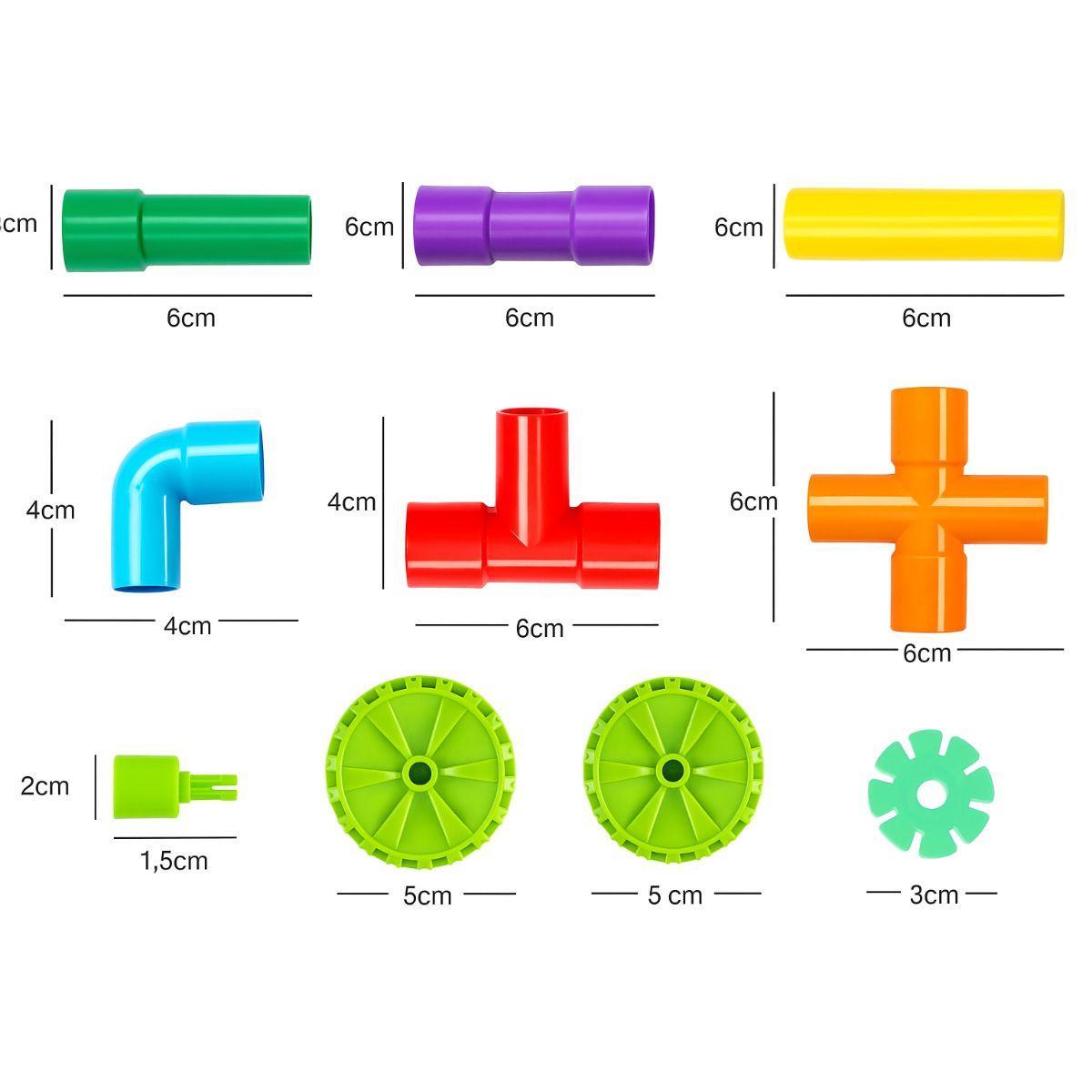Maleta Tubos Conectores Juguete Didáctico Encaje 94 piezas-4