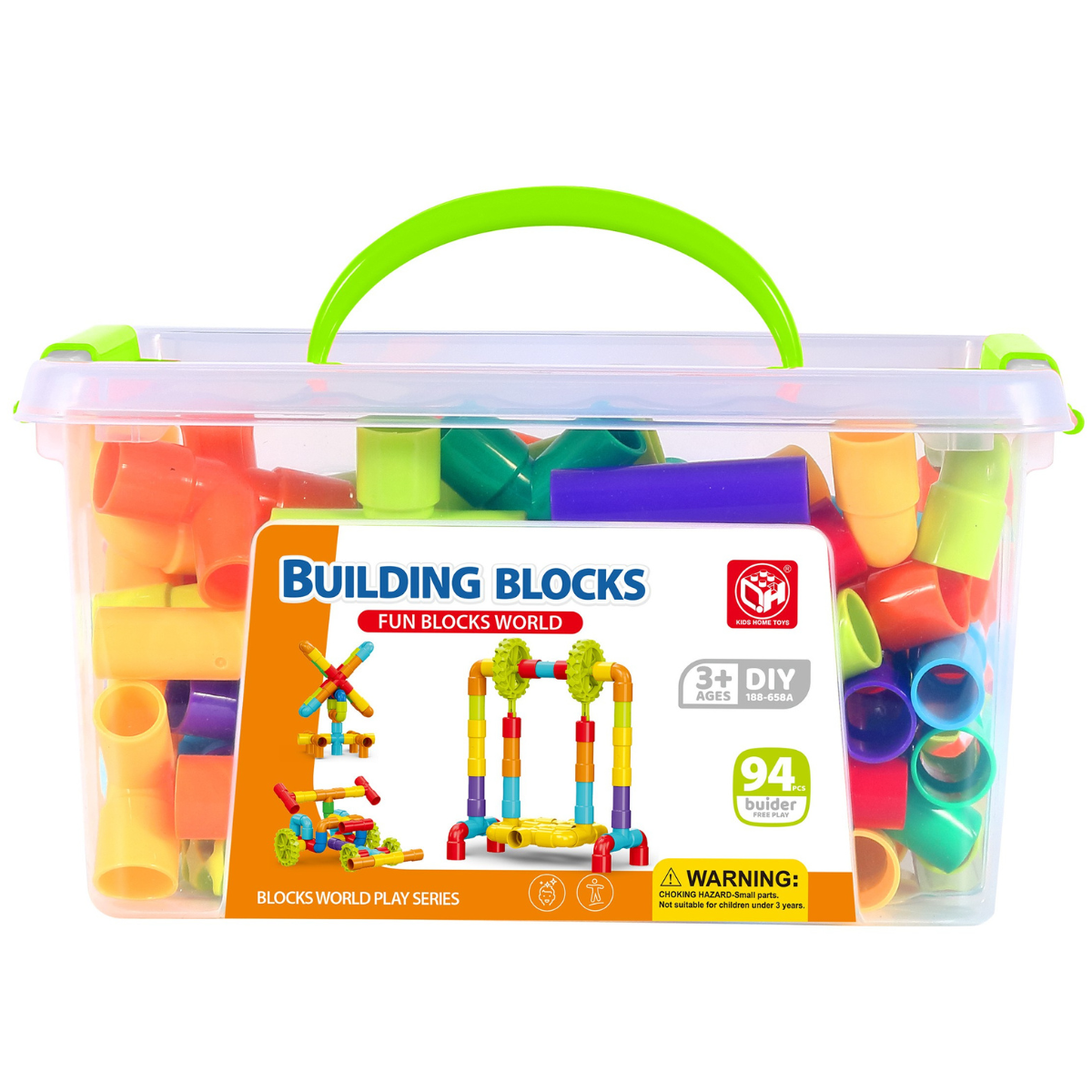 Maleta Tubos Conectores Juguete Didáctico Encaje 94 piezas-5