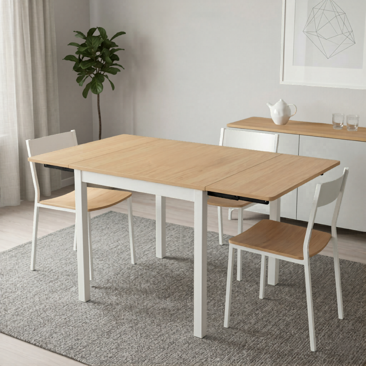 Mesa de Comedor Extensible Blanca Urho-4