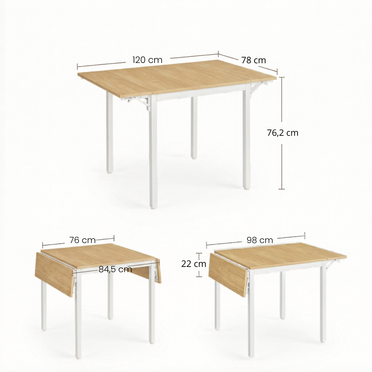 Mesa de Comedor Extensible Blanca Urho-5