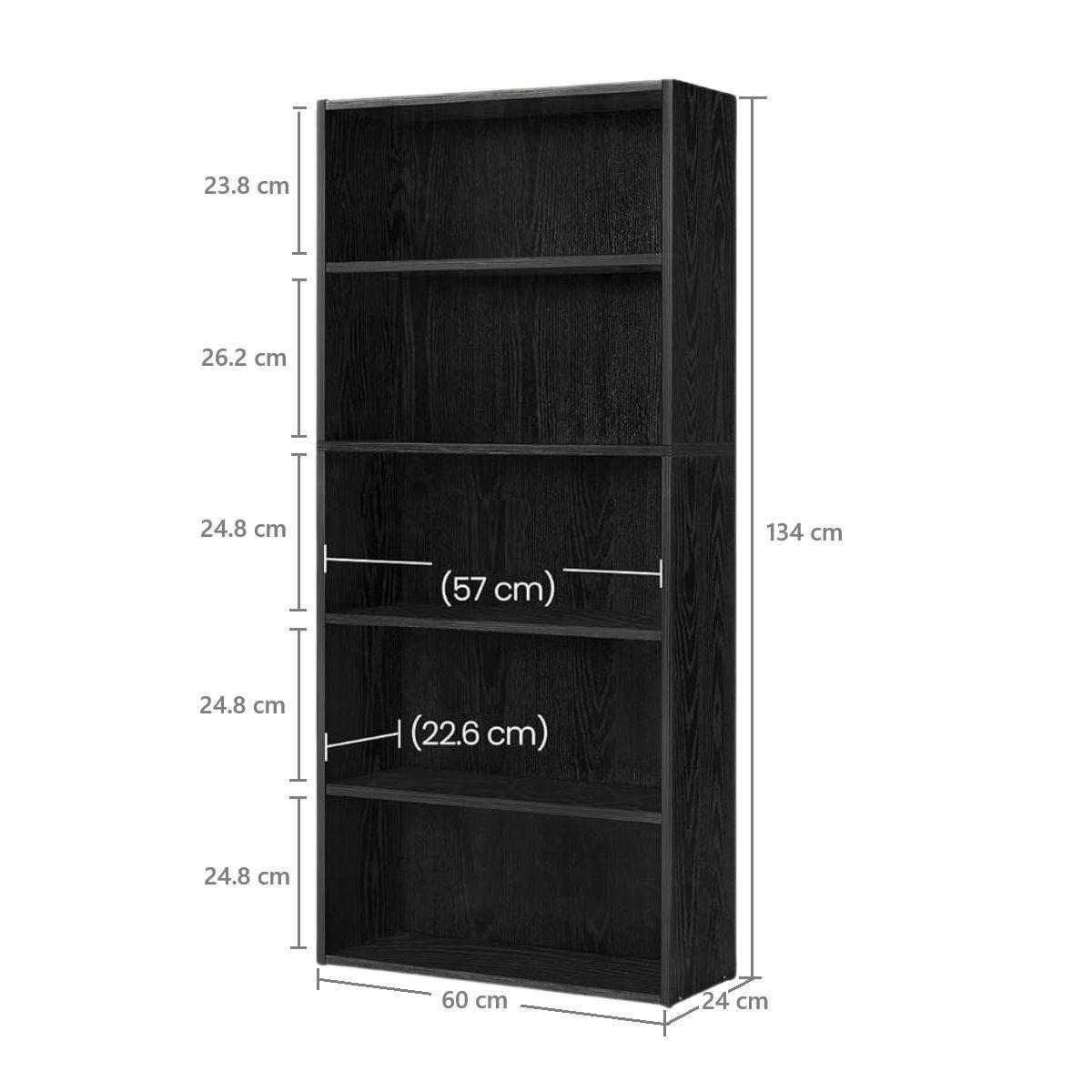 Estanteria Librero Clásico Negro 5 Niveles Vagla-2